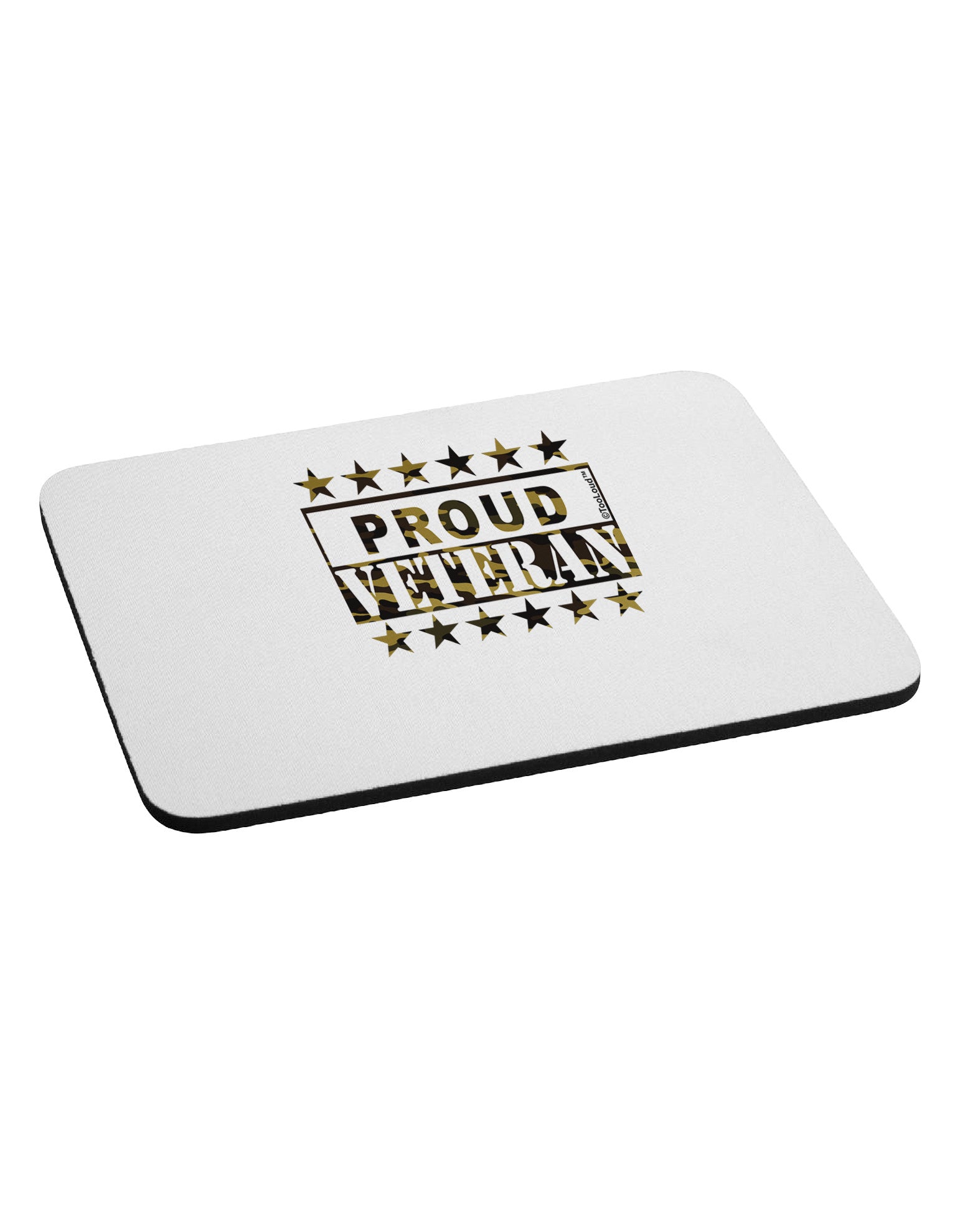 Proud Veteran Camo Mousepad-TooLoud-White-Davson Sales