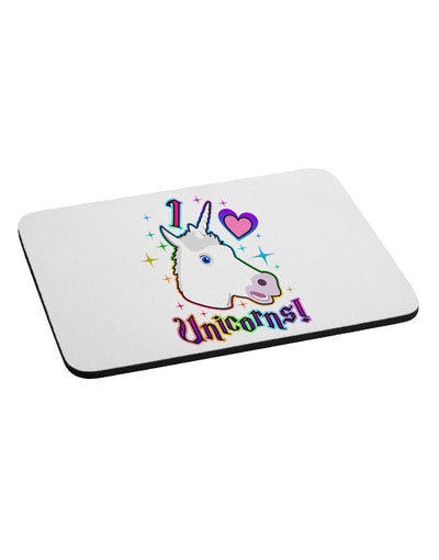 I love Unicorns Mousepad-TooLoud-White-Davson Sales