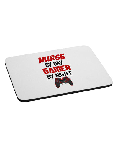 Nurse By Day Gamer By Night Mousepad-TooLoud-White-Davson Sales