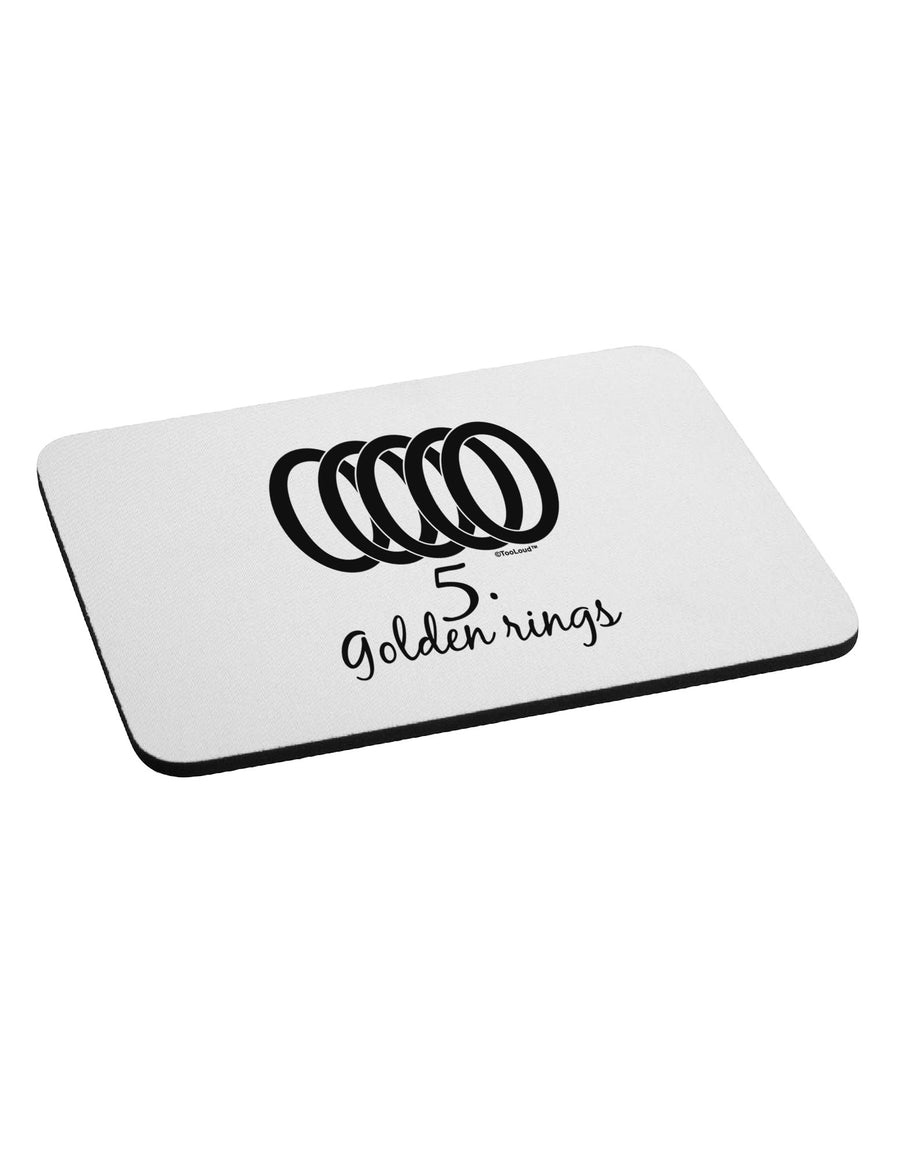 Five Golden Rings Text Mousepad-TooLoud-White-Davson Sales