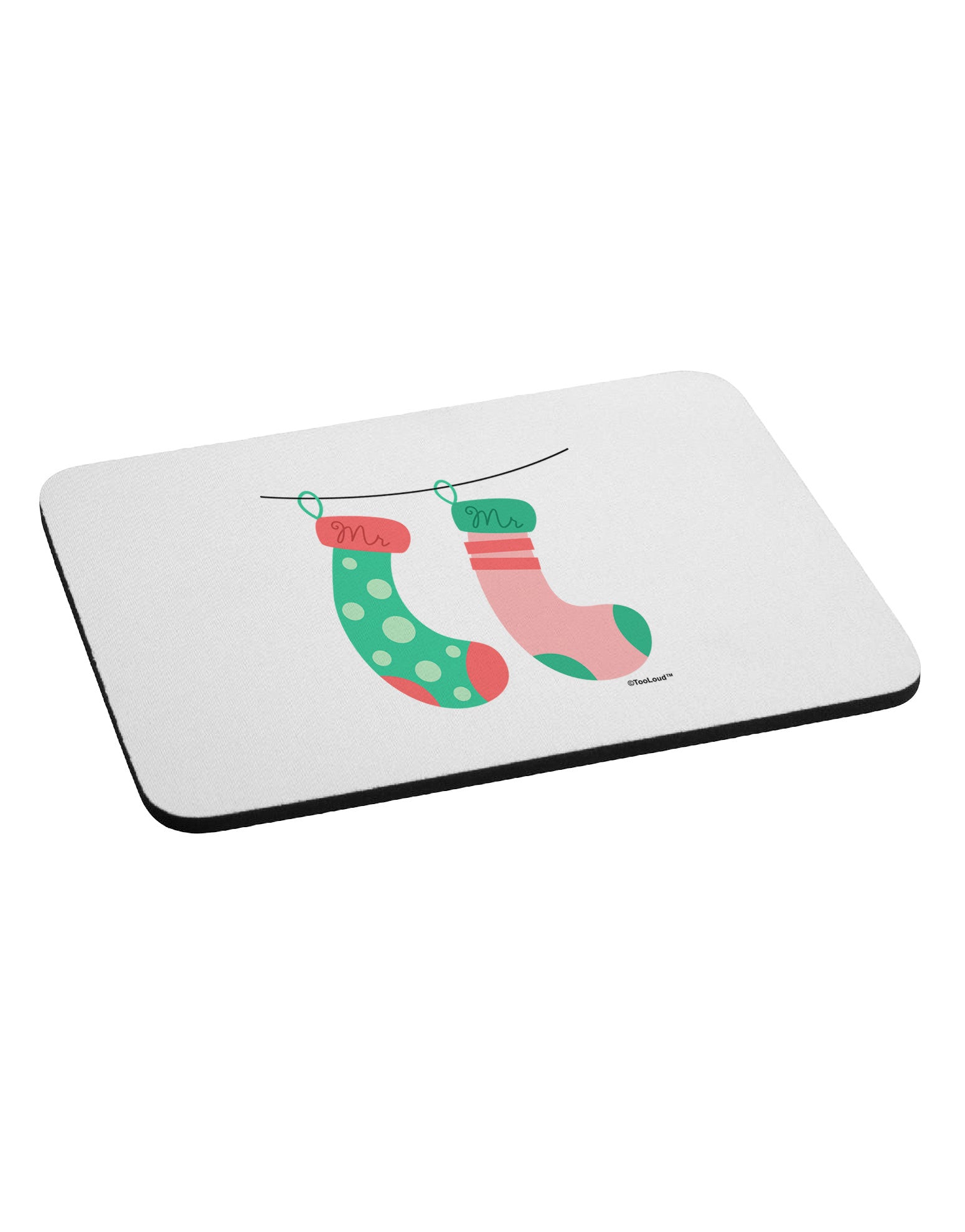 Cute Mr and Mr Christmas Couple Stockings Mousepad by TooLoud-TooLoud-White-Davson Sales