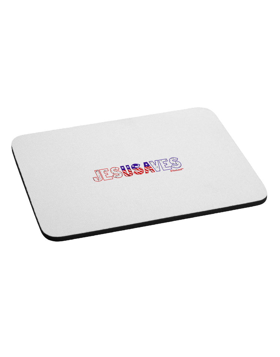 JesUSAves - Jesus Saves USA Design Mousepad by TooLoud-TooLoud-White-Davson Sales