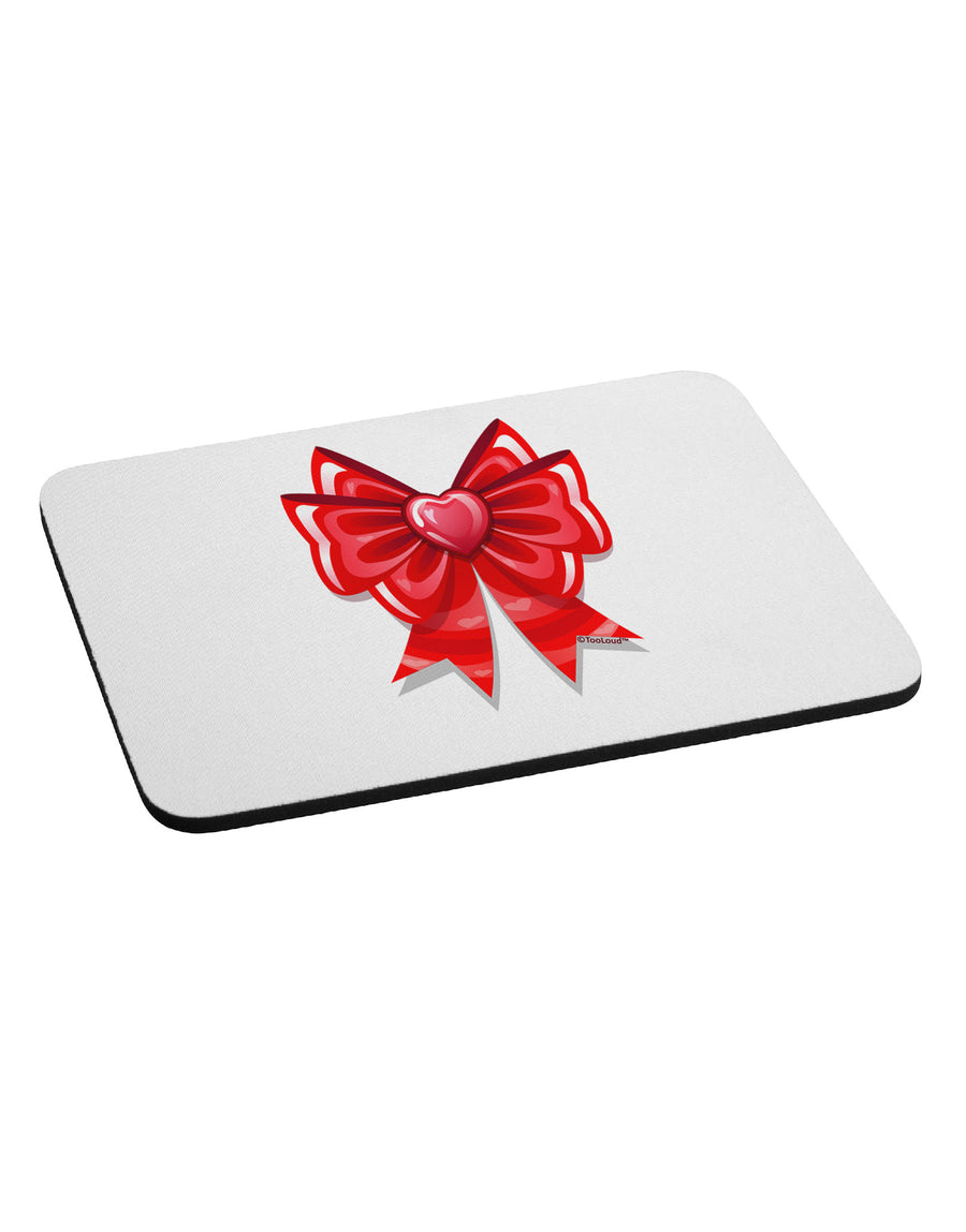 Valentine's Day Heart Bow Mousepad-TooLoud-White-Davson Sales