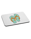 Striped Flip Flops - Teal and Orange Mousepad-TooLoud-White-Davson Sales