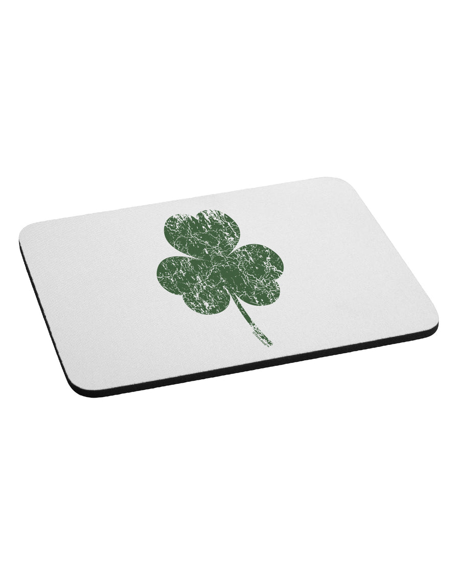 Distressed Traditional Irish Shamrock Mousepad-TooLoud-White-Davson Sales