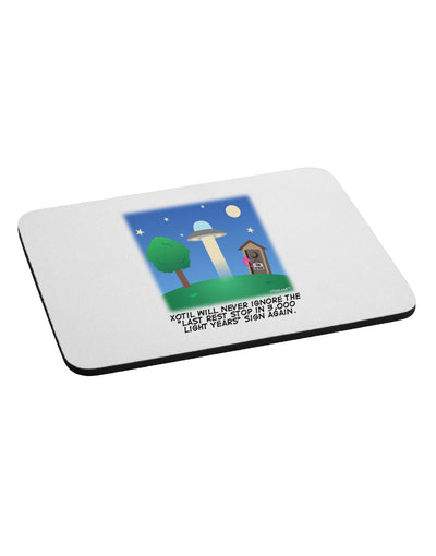 UFO Stopping At an Out-house Text Mousepad by TooLoud-TooLoud-White-Davson Sales