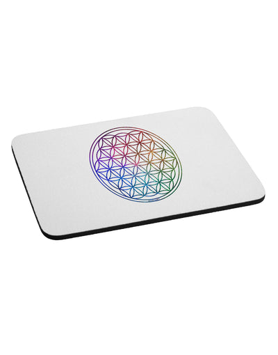 Flower of Life Circle Mousepad-TooLoud-White-Davson Sales