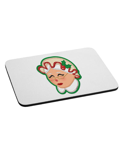 Cute Mrs Claus Face Faux Applique Mousepad-TooLoud-White-Davson Sales