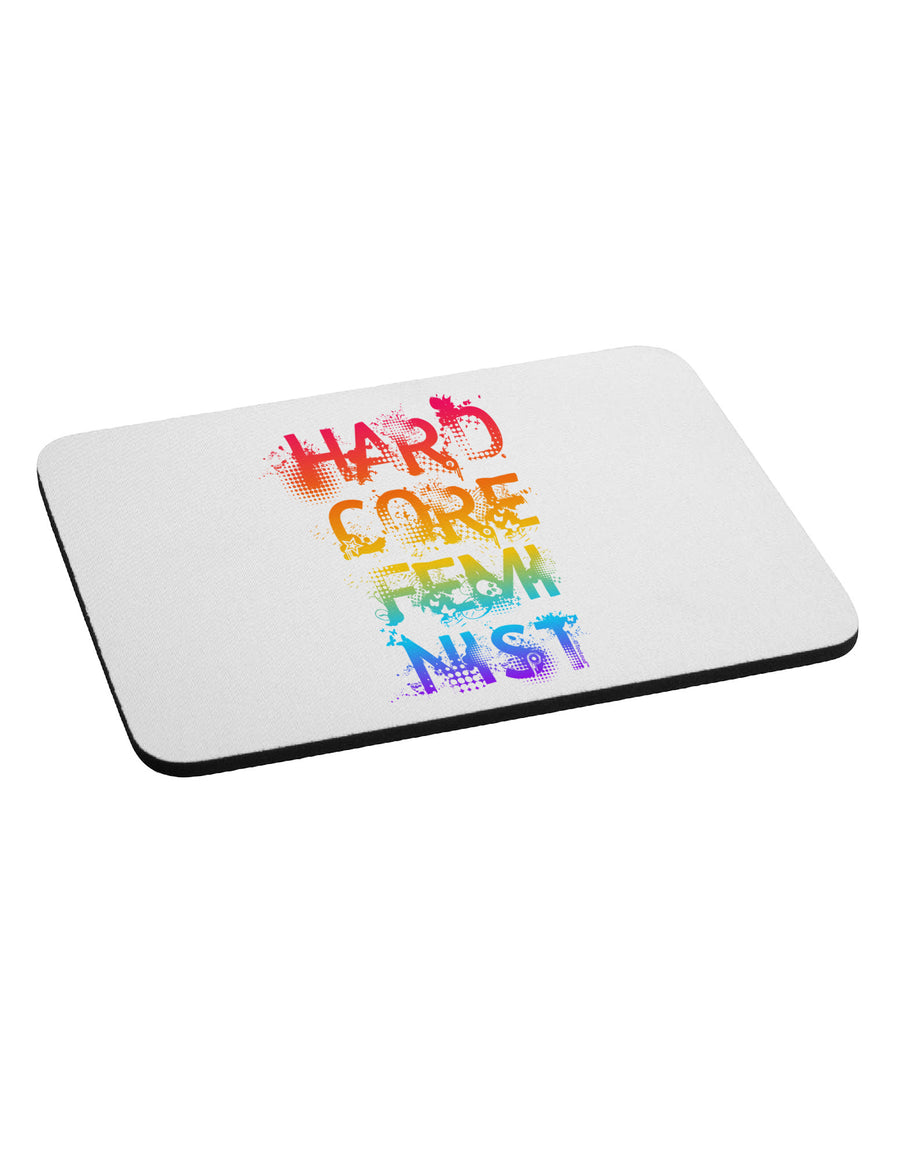 Hardcore Feminist - Rainbow Mousepad-TooLoud-White-Davson Sales