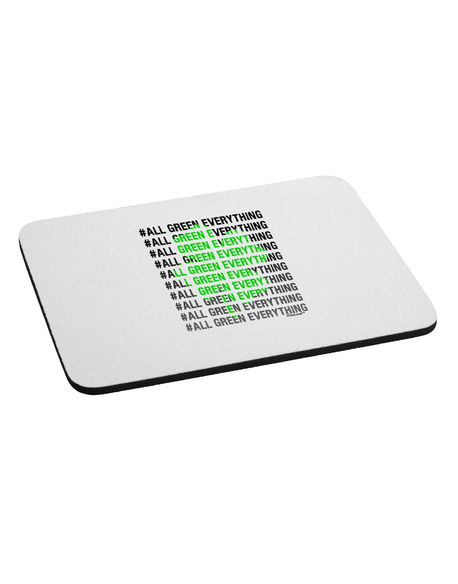 All Green Everything Clover Mousepad-TooLoud-White-Davson Sales
