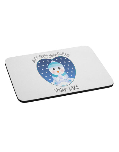 Personalized My First Christmas Snowbaby Blue Mousepad-TooLoud-White-Davson Sales