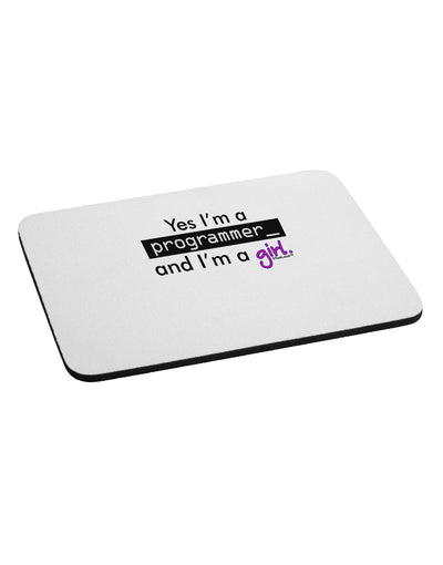 TooLoud Yes I am a Programmer Girl Mousepad-TooLoud-White-Davson Sales