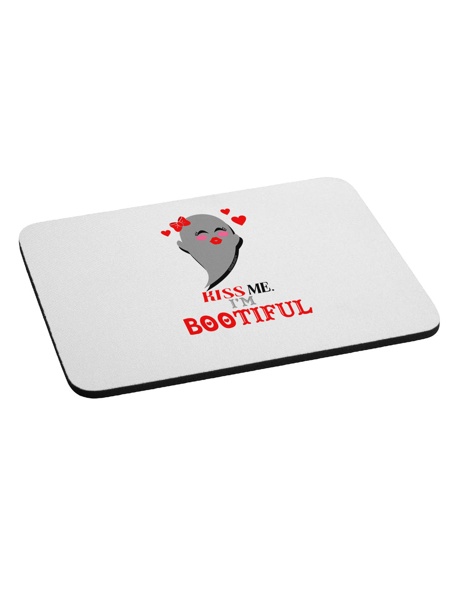 Kiss Me BOOtiful Ghost Red Mousepad-TooLoud-White-Davson Sales