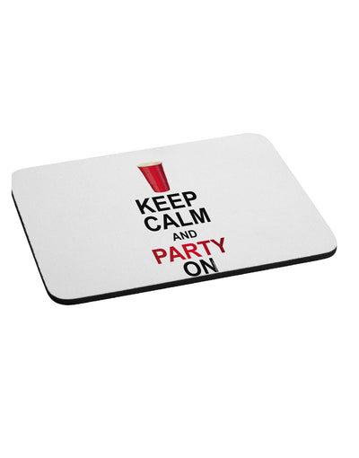 Keep Calm - Party Beer Mousepad-TooLoud-White-Davson Sales