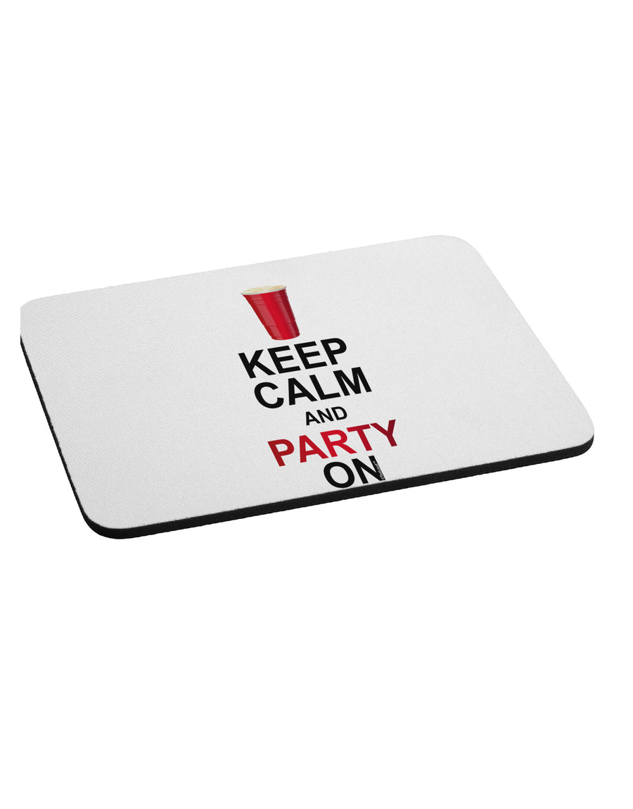 Keep Calm - Party Beer Mousepad-TooLoud-White-Davson Sales