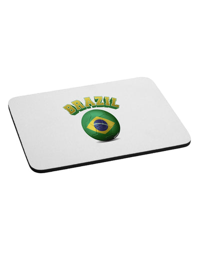 Soccer Ball Flag - Brazil Mousepad-TooLoud-White-Davson Sales