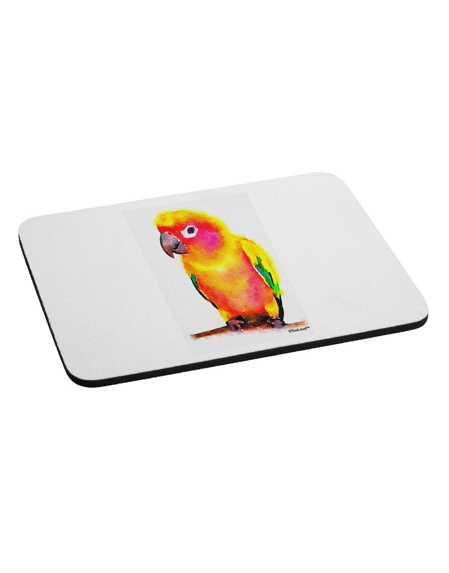 Sun Conure Parrot Watercolor Mousepad-TooLoud-White-Davson Sales