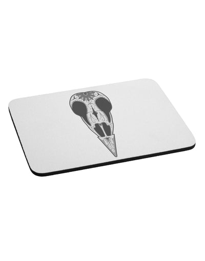 Black and White Mystic Bird Skull Day of the Dead Mousepad-TooLoud-White-Davson Sales