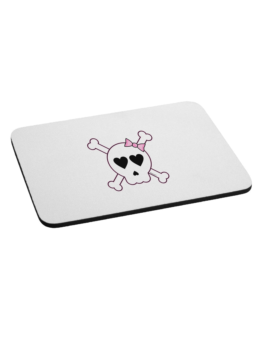 Skull and Crossbones Girl Mousepad-TooLoud-White-Davson Sales