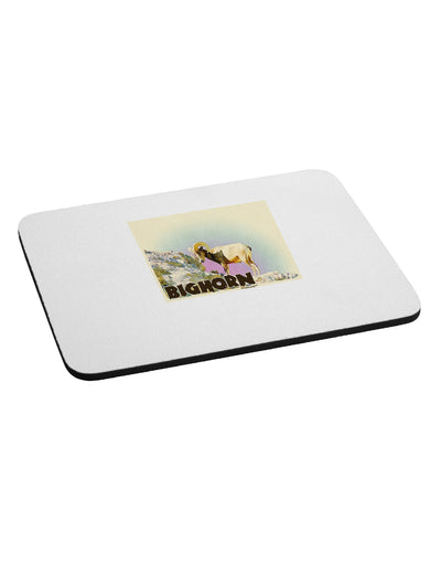 Bighorn Ram WatercolorText Mousepad-TooLoud-White-Davson Sales