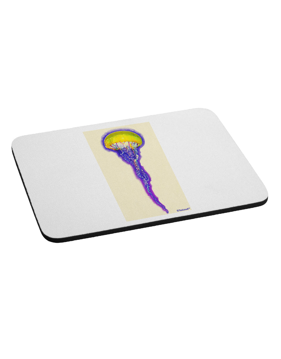 Jellyfish Outlined in Purple Watercolor Mousepad-TooLoud-White-Davson Sales