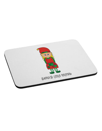 Santa's Little Helper Christmas Elf Girl Mousepad-TooLoud-White-Davson Sales