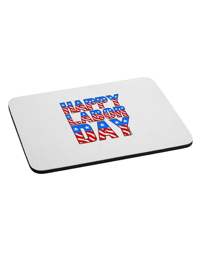 Happy Labor Day ColorText Mousepad-TooLoud-White-Davson Sales