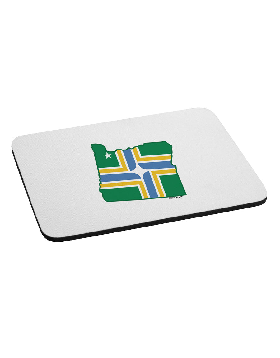 Portland Oregon Flag Mousepad-TooLoud-White-Davson Sales