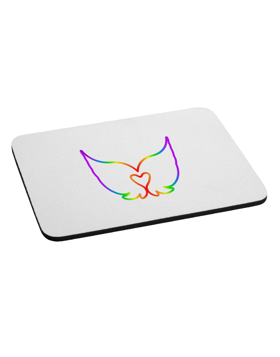 Cute Rainbow Angel Wings Heart Mousepad-TooLoud-White-Davson Sales