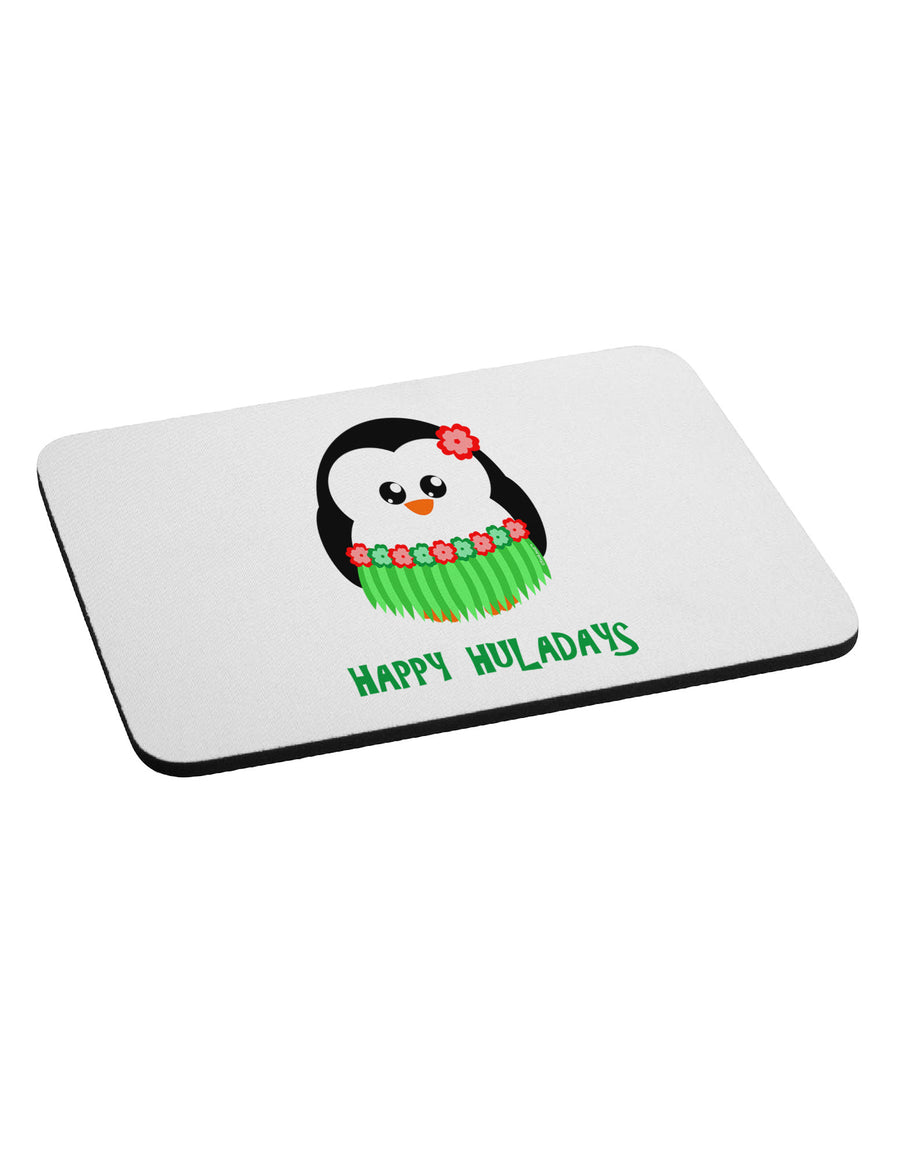 Happy Huladays Christmas Penguin - Red and Green Mousepad-TooLoud-White-Davson Sales