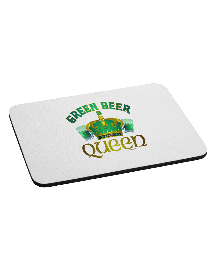 Green Beer Queen Mousepad-TooLoud-White-Davson Sales