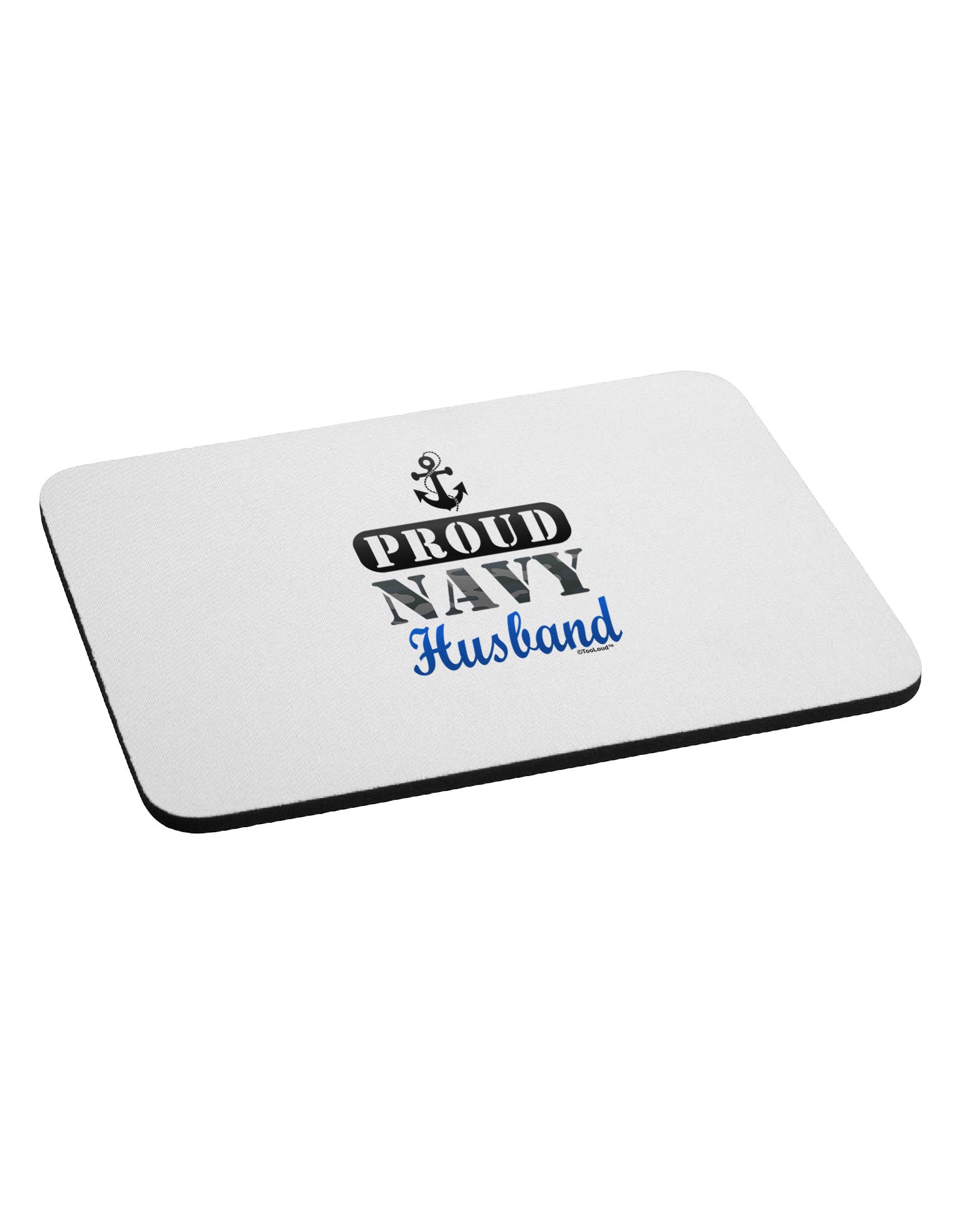Proud Navy Husband Mousepad-TooLoud-White-Davson Sales