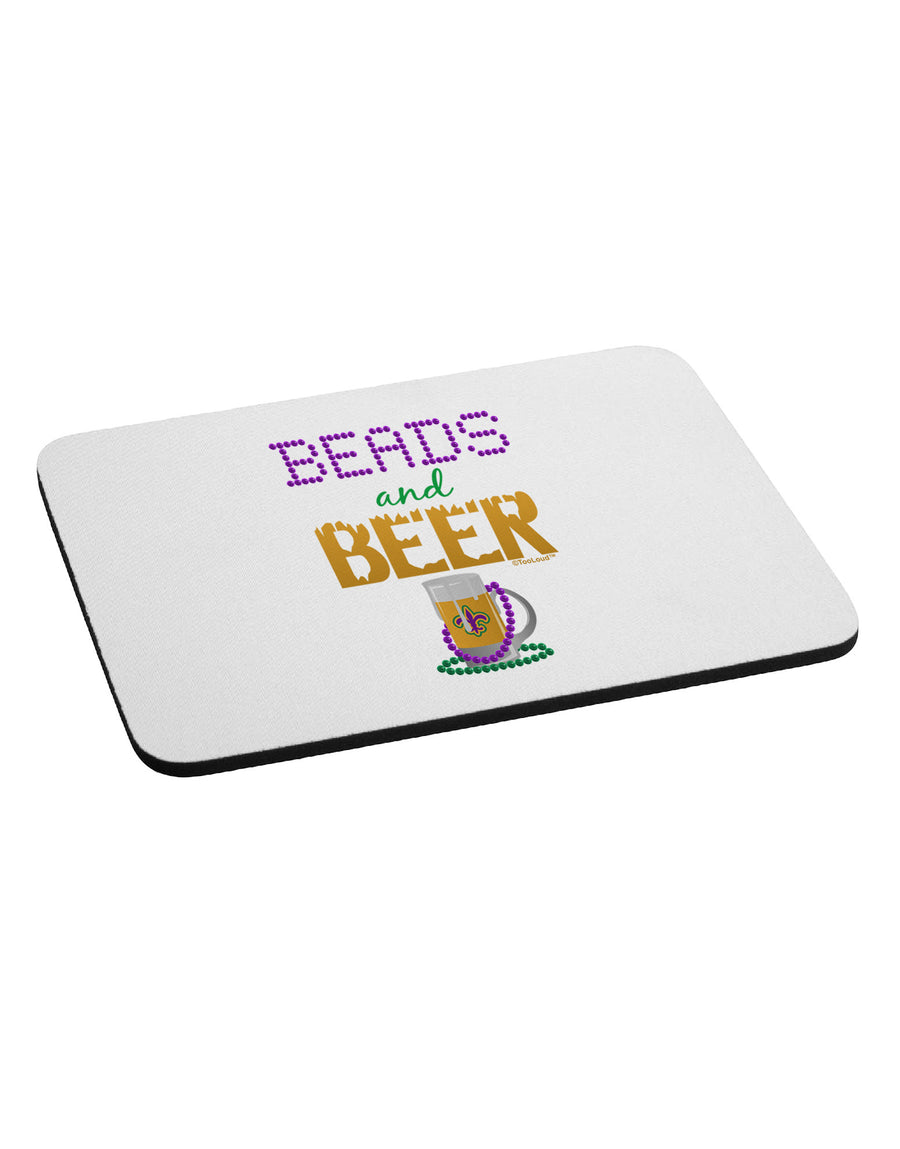 Beads And Beer Mousepad-TooLoud-White-Davson Sales