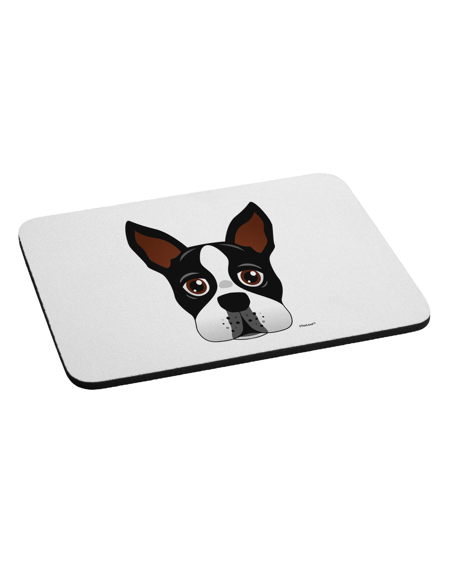 Cute Boston Terrier Dog Face Mousepad-TooLoud-White-Davson Sales