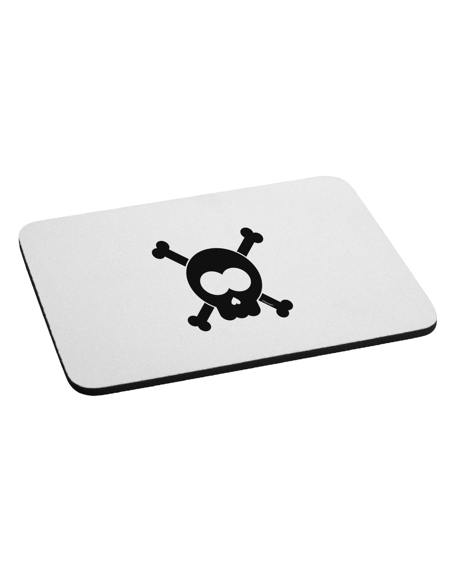 Black Skull and Crossbones Mousepad-TooLoud-White-Davson Sales