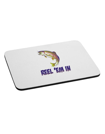 Rainbow Trout Reel Em In Mousepad-TooLoud-White-Davson Sales