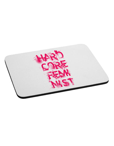 Hardcore Feminist - Pink Mousepad-TooLoud-White-Davson Sales