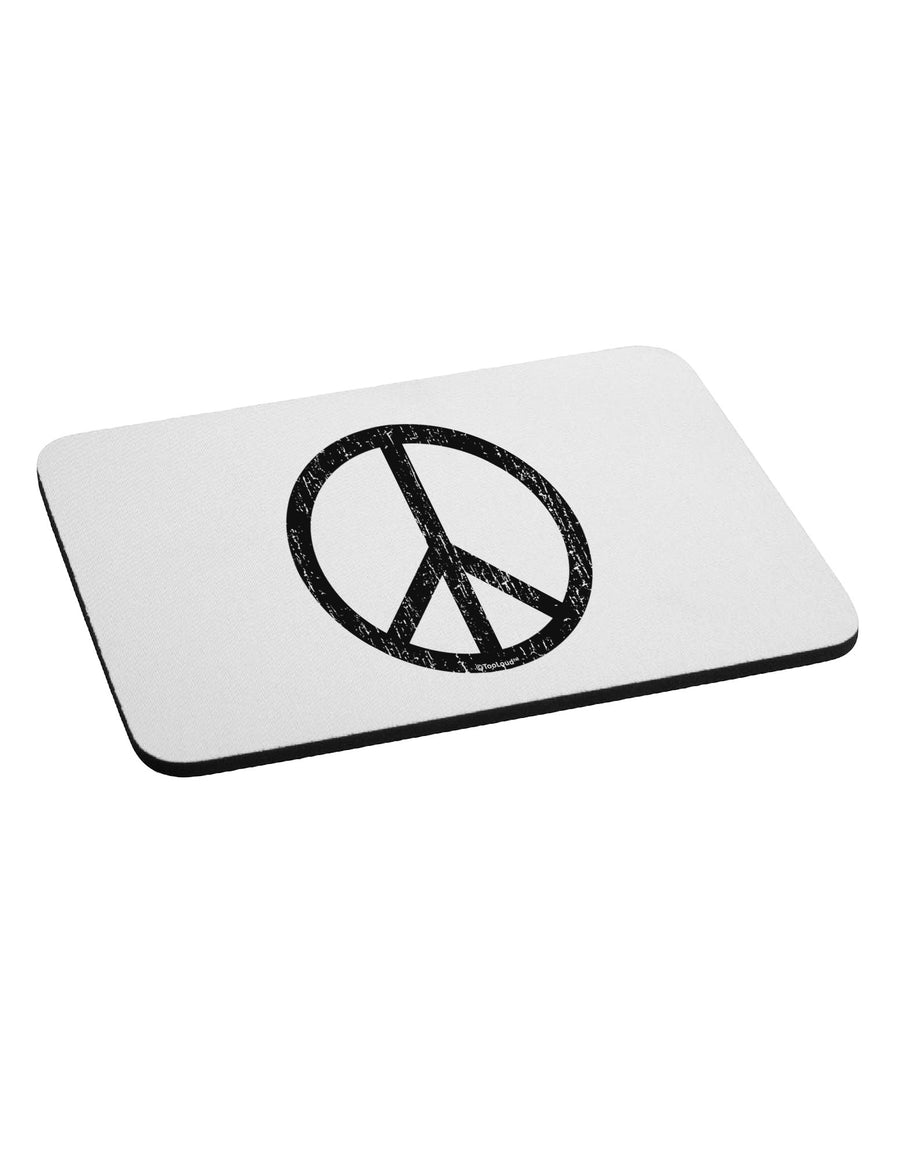 Peace Sign Symbol - Distressed Mousepad-TooLoud-White-Davson Sales