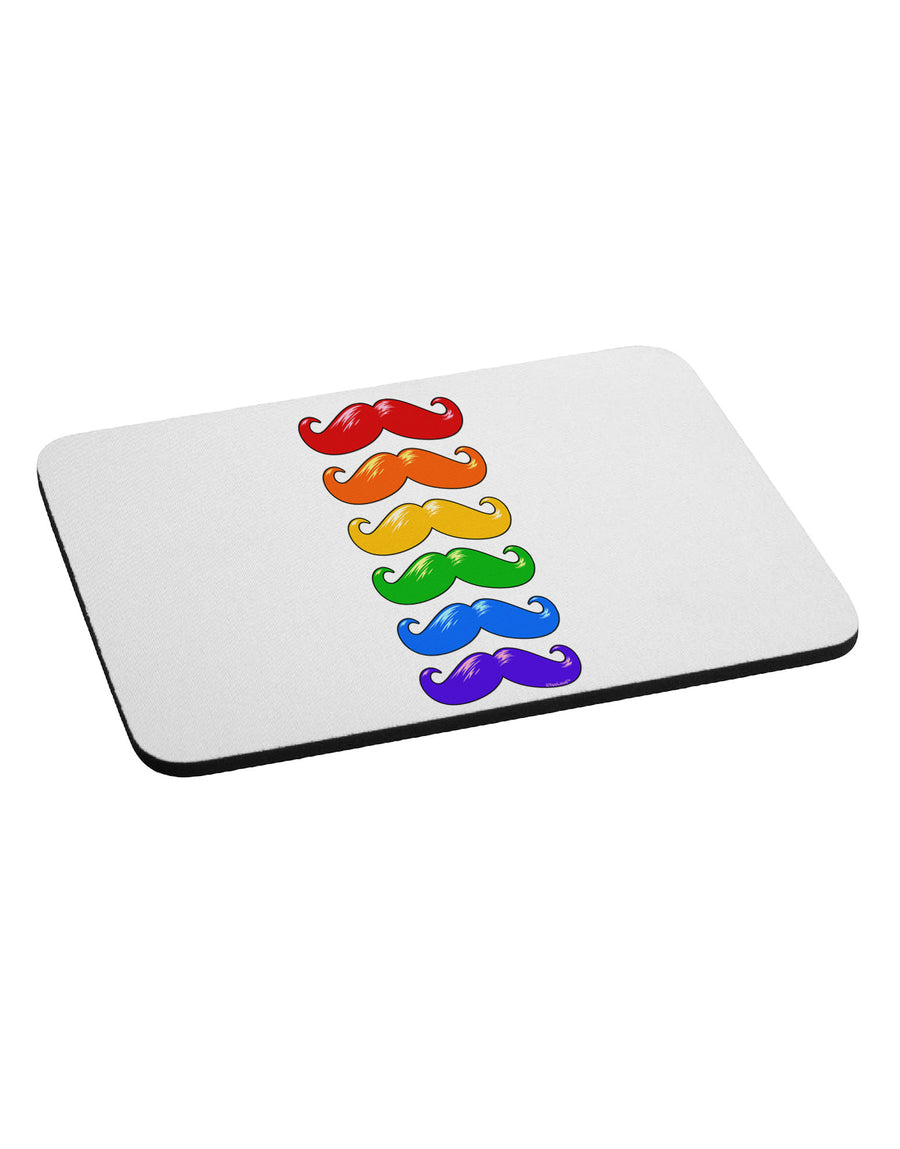 Colorful Rainbow Mustaches Mousepad-TooLoud-White-Davson Sales