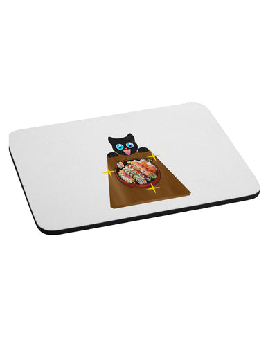 Anime Cat Loves Sushi Mousepad by TooLoud-TooLoud-White-Davson Sales