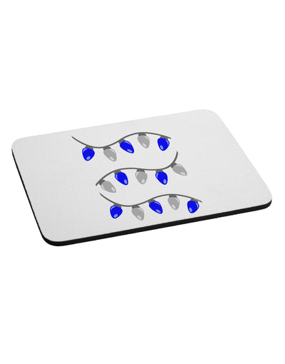 Hanukkah Lights Blue and Silver Mousepad-TooLoud-White-Davson Sales