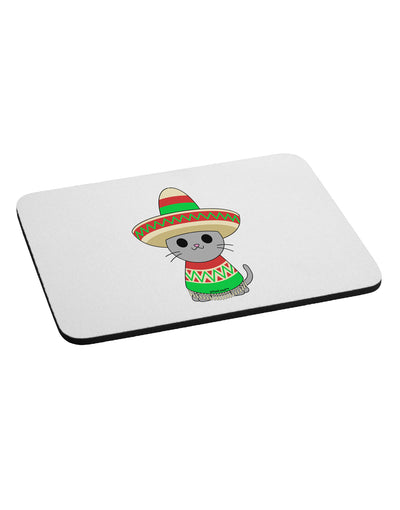 Cat with Sombrero and Poncho Mousepad by TooLoud-TooLoud-White-Davson Sales