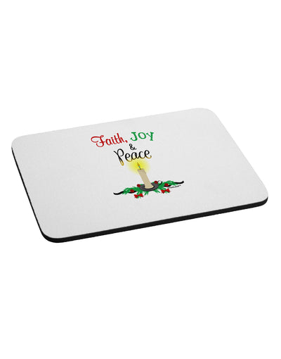 Christmas Candle with Text Mousepad-TooLoud-White-Davson Sales