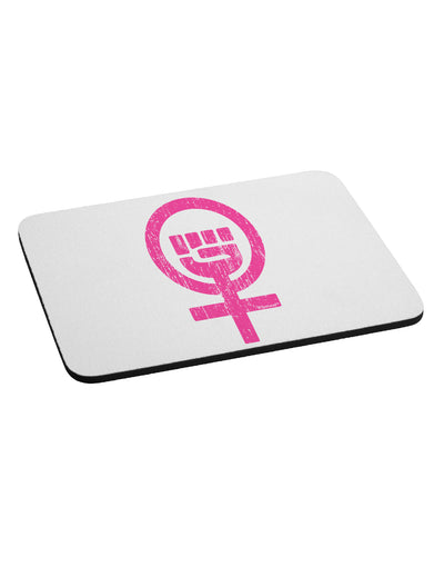 Pink Distressed Feminism Symbol Mousepad-TooLoud-White-Davson Sales