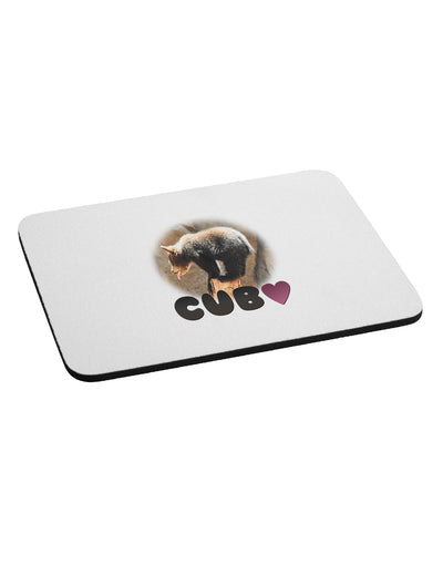 Balancing Bear Cub with Text Mousepad-TooLoud-White-Davson Sales