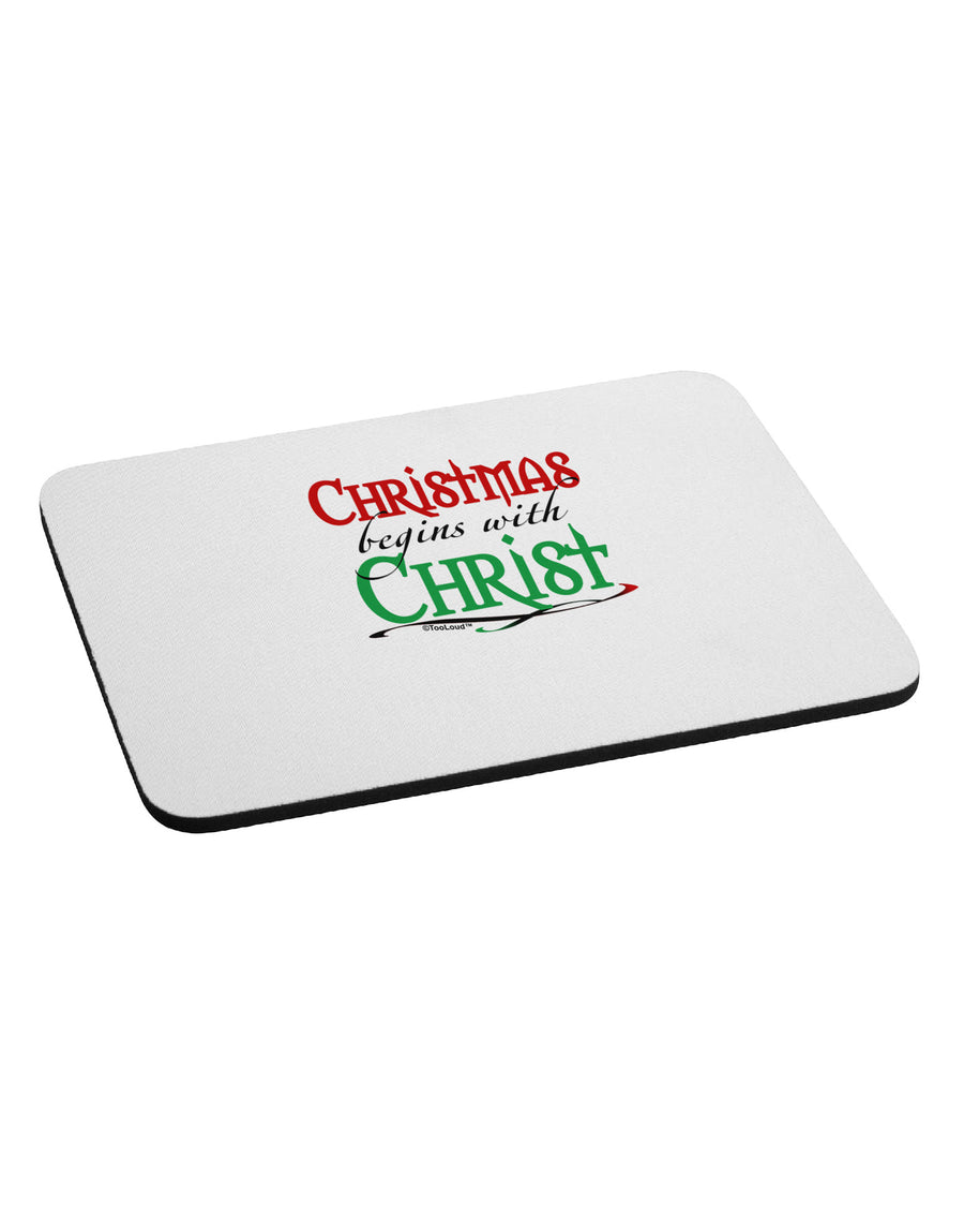 Begins With Christ Text Mousepad-TooLoud-White-Davson Sales