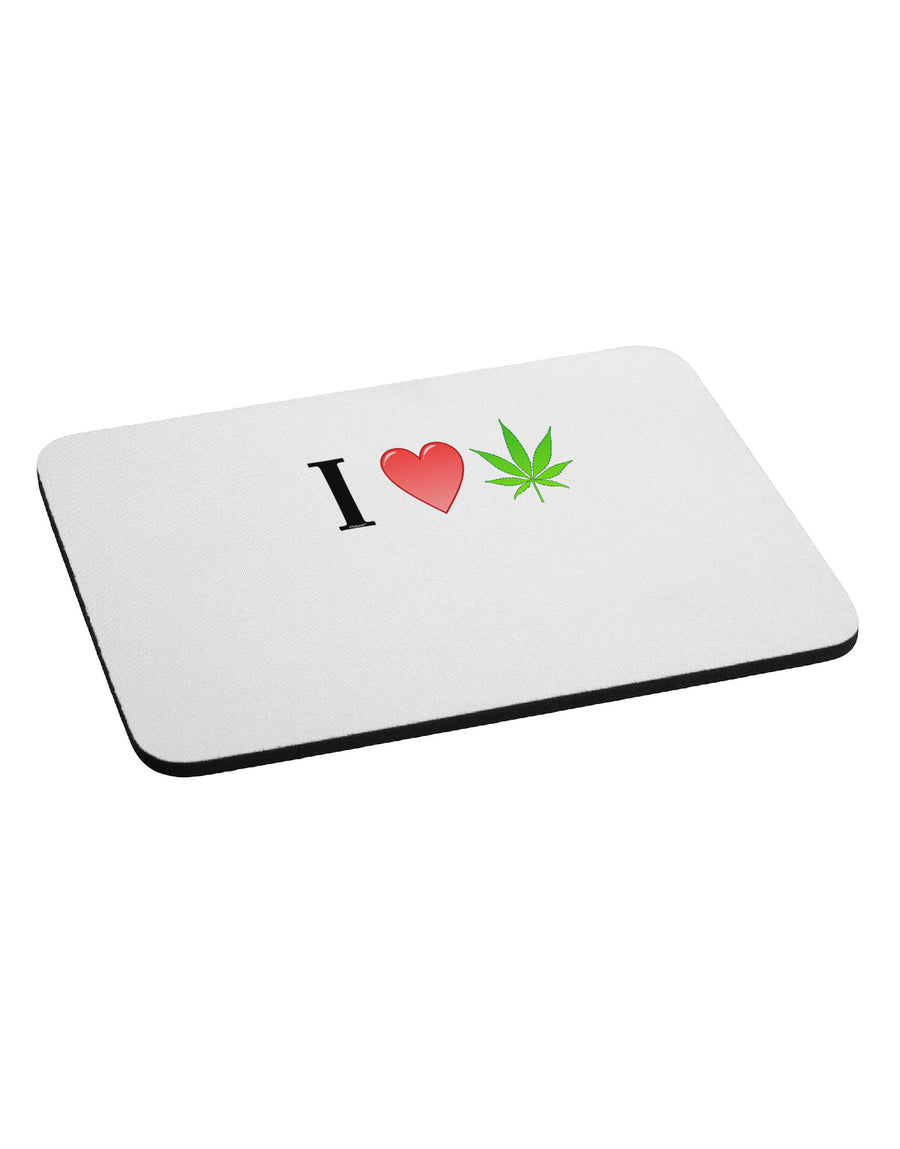 I Heart Marijuana Leaf Mousepad-TooLoud-White-Davson Sales