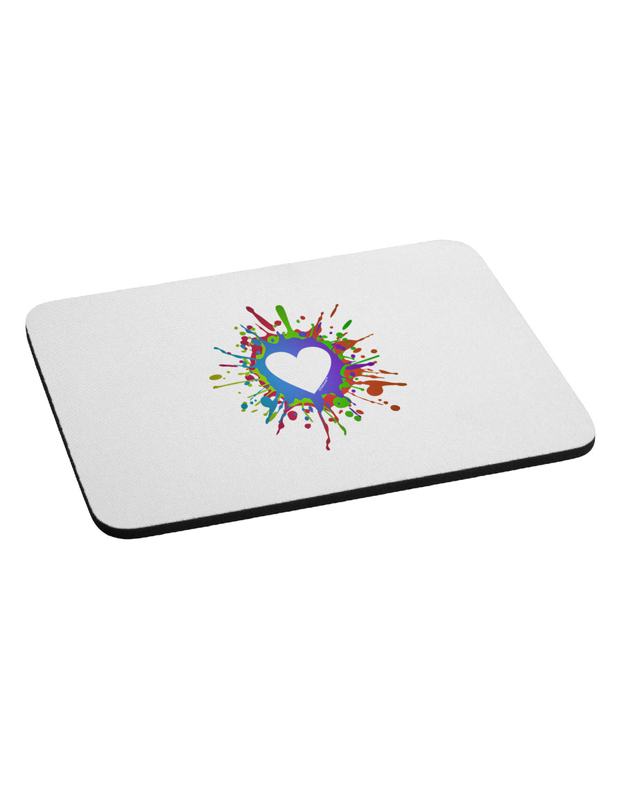 Heart Paint Splatter Mousepad-TooLoud-White-Davson Sales