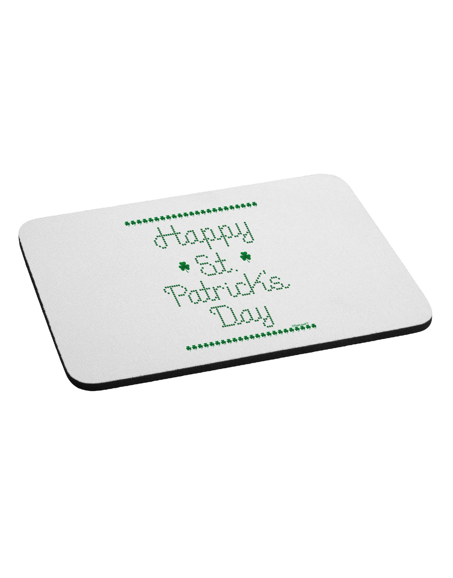 Happy St Patricks Day Clovers Mousepad-TooLoud-White-Davson Sales