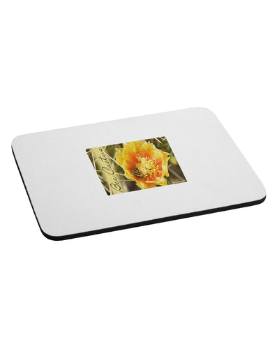 Bee Cactus with Text Mousepad-TooLoud-White-Davson Sales